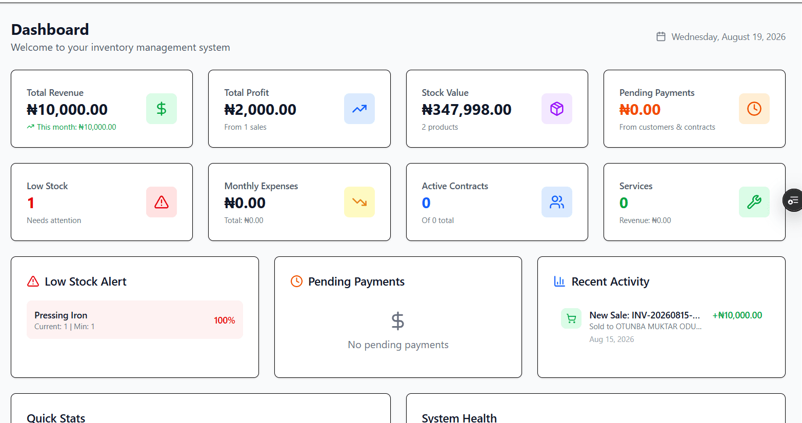 Sales & Inventory Accounting System